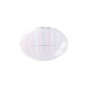 Glass Bead Oval 20x14mm Crystal Pink White Stripe
