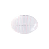 Glass Bead Oval 20x14mm Crystal Pink White Stripe
