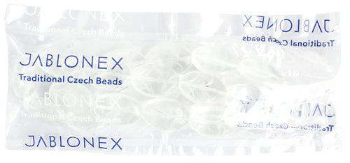 Glass Bead Oval 20x14mm Crystal White Glow in the Dark