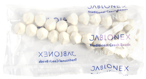 Glass Bead Nugget 14mm White Luster