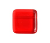 Glass Bead Flat Square 17mm Transparent Siam