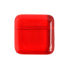 Glass Bead Flat Square 21mm Transparent Siam