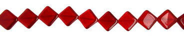 Glass Bead Flat Square 21mm With Diagonal Hole Transparent Siam