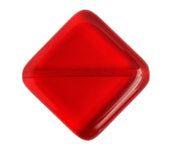 Glass Bead Flat Square 21mm With Diagonal Hole Transparent Siam