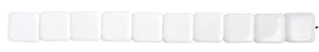 Glass Bead Flat Square 19mm Opaque White