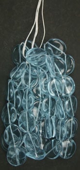 Glass Bead Flat 20/18mm Strung Wavy Oval