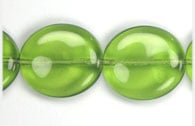 Glass Bead Flat 20/18mm Strung Wavy Oval