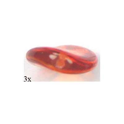 Glass Bead Flat 20/18mm Strung Wavy Oval