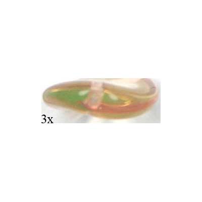 Glass Bead Flat 20/18mm Strung Wavy Oval