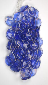 Glass Bead Flat 20/18mm Strung Wavy Oval