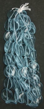 Glass Bead Flat 15/14mm Strung Wavy Oval