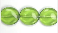 Glass Bead Flat 15/14mm Strung Wavy Oval