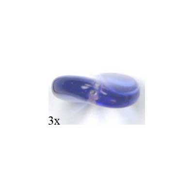 Glass Bead Flat 15/14mm Strung Wavy Oval