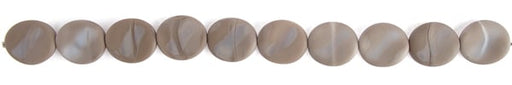 Glass Bead Oval Opaque Beige Matte