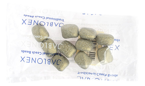 Glass Bead Rectangle 18x15mm Opaque Metallic