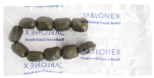 Glass Bead Rectangle 18x15mm Opaque Metallic