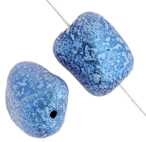 Glass Bead Rectangle 18x15mm Opaque Metallic