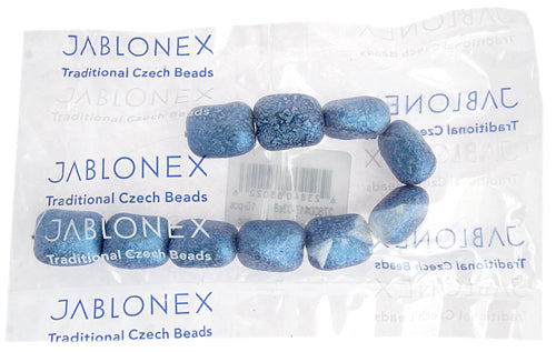 Glass Bead Rectangle 18x15mm Opaque Metallic