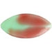 Glass Bead Navette 38x18mm Opaque Green Rose Two-tone