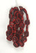 Glass Bead Swirl Opaque Dark Red Matte Black Paint Strung .12x11mm