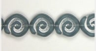 Glass Bead Swirl Montana Matte/Silver Painted Strung 12x11mm