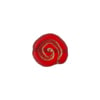 Glass Bead Swirl Transparent Dark Red Matte/Gold Painted Strung 12x11mm