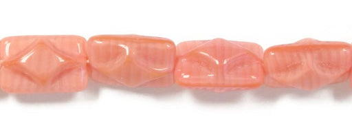 Glass Bead Rectangle 12x8mm Rose Stripe Strung