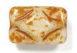 Glass Bead Rectangle 12x8mm Beige Marble Strung