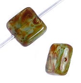 Glass Bead Squares 9mm Strung Marble
