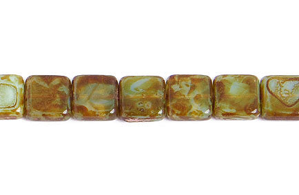 Glass Bead Squares 9mm Strung Marble