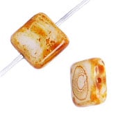 Glass Bead Squares 9mm Strung Marble