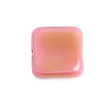 Glass Bead Squares 9mm Strung Rose/Olive Striped