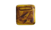 Glass Bead Squares 8mm Strung Opaque Yellow Marble Matte