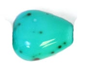 Glass Bead 10x8mm Heart Turquoise Matrix Strung