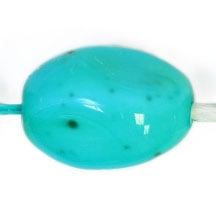 Glass Bead 13x9mm Twisted Pear Shape Turquoise Matrix Strung