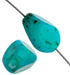 Glass Bead 13x9mm Twisted Pear Shape Turquoise Matrix Strung