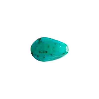 Glass Bead 13x9mm Twisted Pear Shape Turquoise Matrix Strung