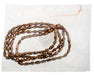 Glass Bead 9x6mm Twisted Rectangular Brown Marble Strung
