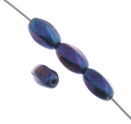 Glass Bead 9x6mm Oval Strung
