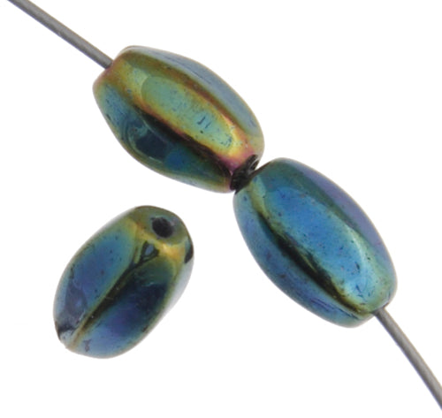 Glass Bead 9x6mm Oval Strung