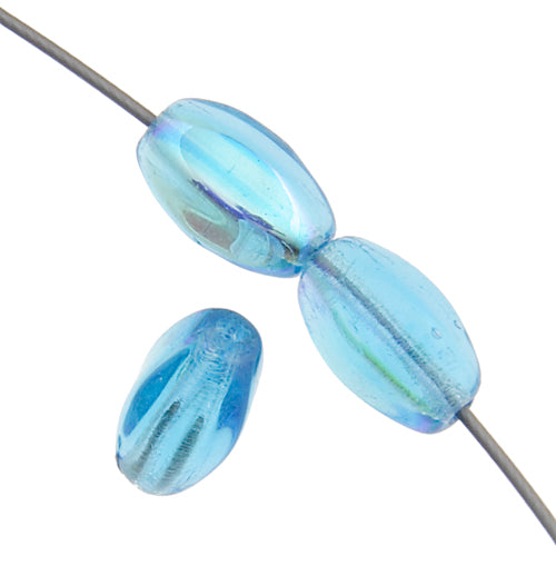 Glass Bead 9x6mm Oval Strung