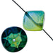Glass Dimpled Cube 16mm Bead Strung Blue/Green/Yellow