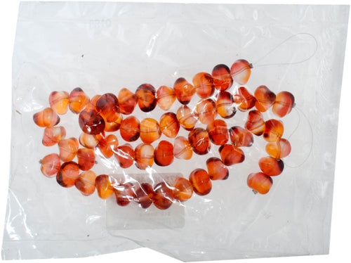 Glass Fancy Bead 10x13mm Strung Orange/Yellow/Pink