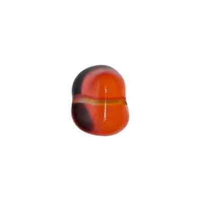 Glass Fancy Bead 10x13mm Strung Orange/Yellow/Pink