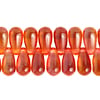 Glass Bead Droplet 5x10mm Strung Orange/Yellow/Pink