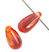 Glass Bead Droplet 5x10mm Strung Orange/Yellow/Pink