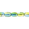 Glass Bead Oval 7x5mm Strung Blue/Green/Yellow