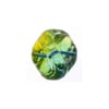 Glass Bead Fancy 15x16mm Strung Blue/Green/Yellow