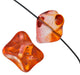 Glass Bead Fancy 11x15mm Strung Orange/Yellow/Pink