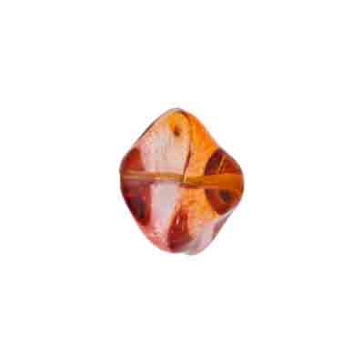 Glass Bead Fancy 11x15mm Strung Orange/Yellow/Pink